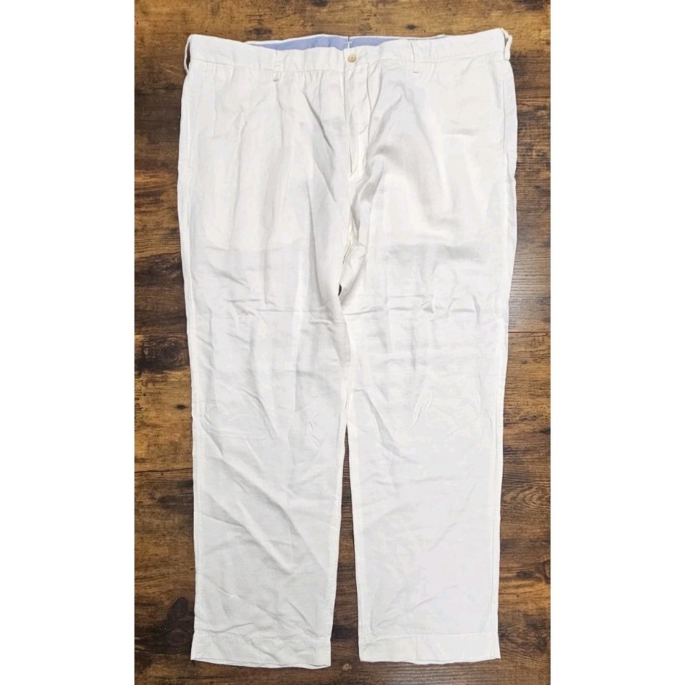 Polo Ralph Lauren Pants Men 40x30 Linen Blend Flat Front Summer Lightweight